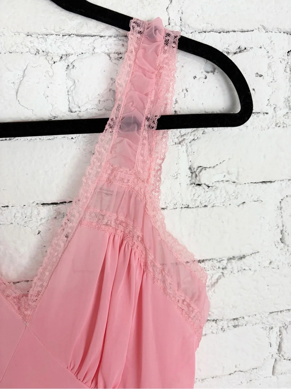 Vintage 50s Luxite by Holeproof Nylon Pink Maxi Slip Nightie Lingerie Dress 34 - Picture 11 of 15